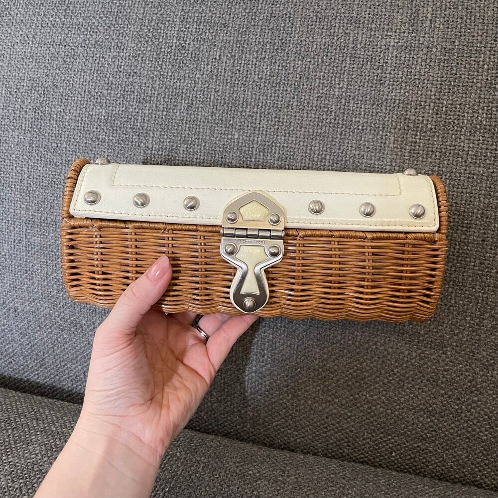 Small Vtg Michael Kors Rattan Wicker Clutch